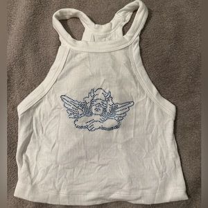 Boys lie tank top with blue gems